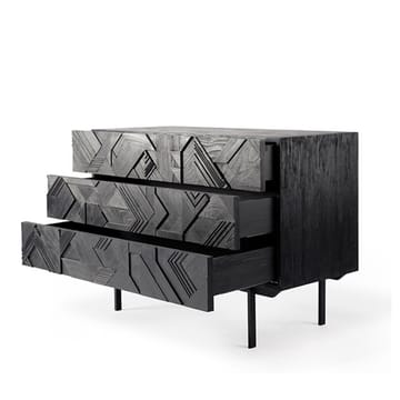 Graphic Kommode 87x100 cm - Schwarzes Teak - Ethnicraft