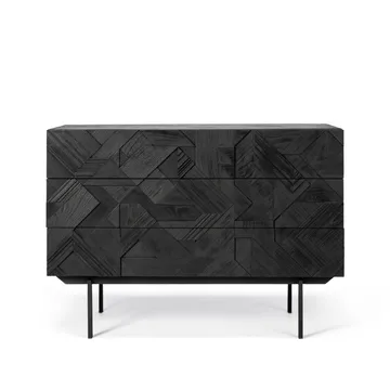 Graphic Kommode 87x100 cm - Schwarzes Teak - Ethnicraft