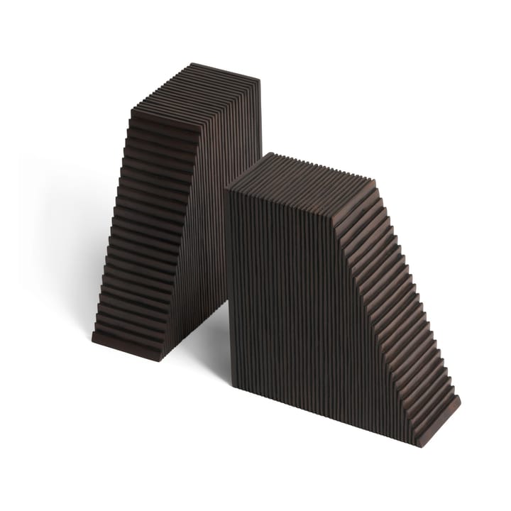 Grooves Buchstütze 2er Pack, Mahogany dark brown Ethnicraft