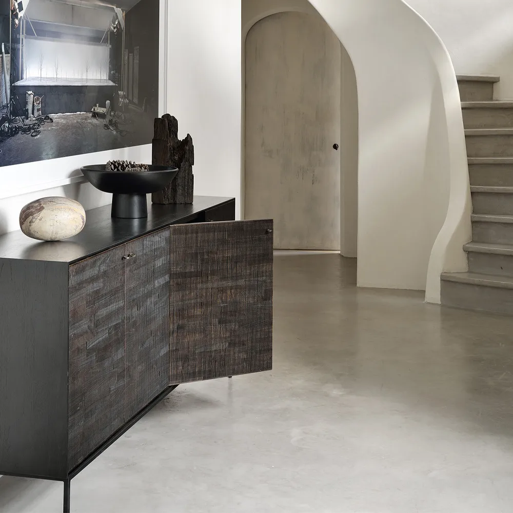 Grooves Siteboard, Schwarz 4 Türen Ethnicraft