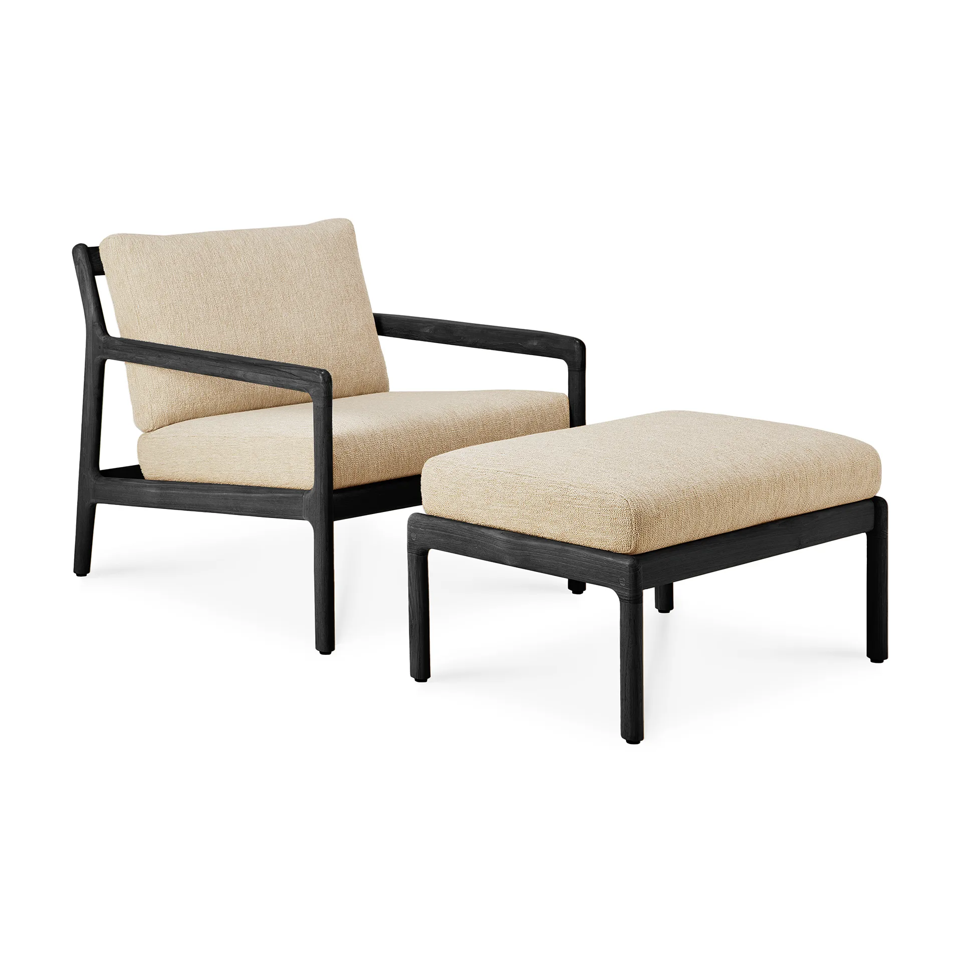 Jack Outdoor Hocker  schwarzgebeizt teak, Natural Ethnicraft