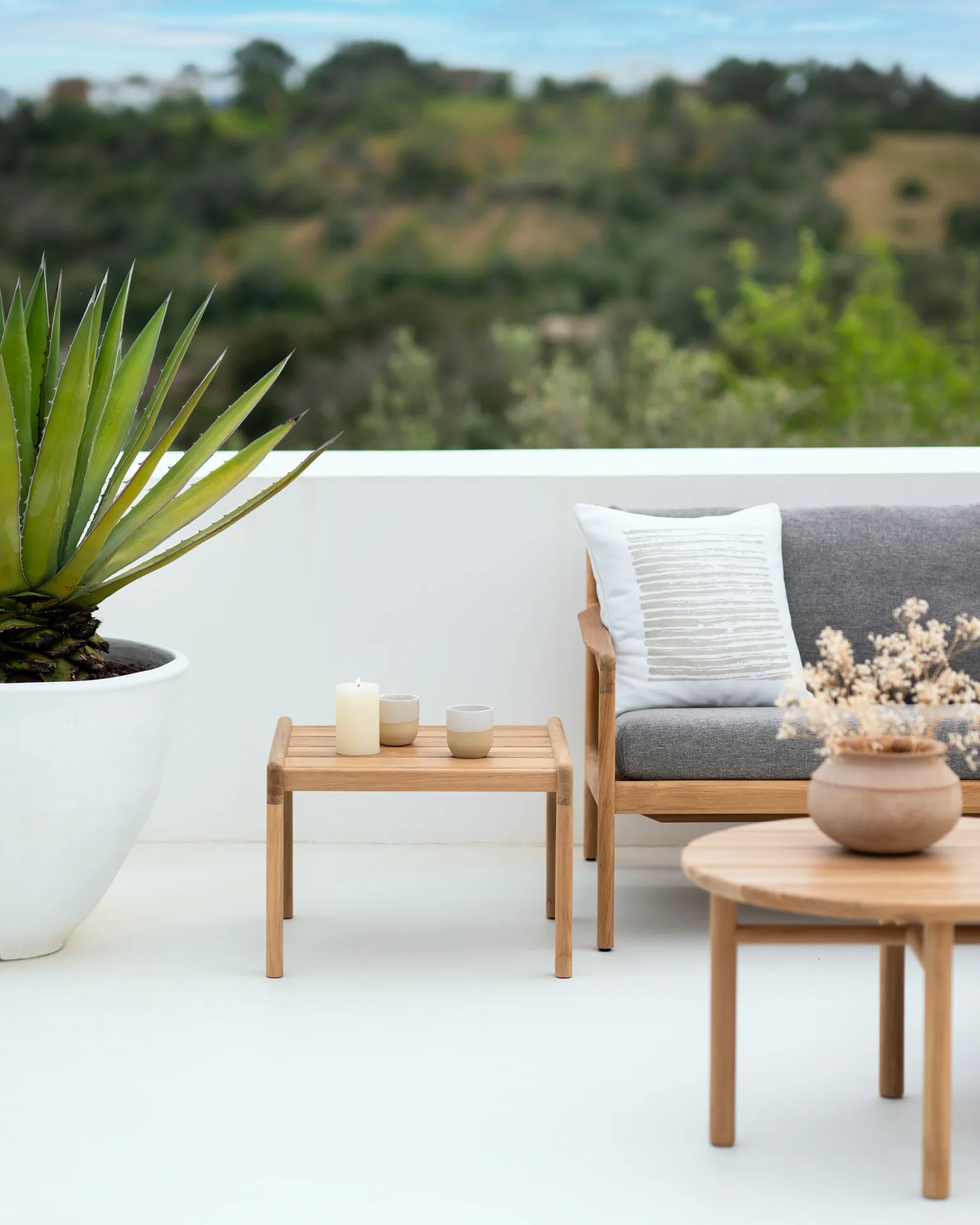 Linear square kudde 50x50 cm, Weiß Ethnicraft