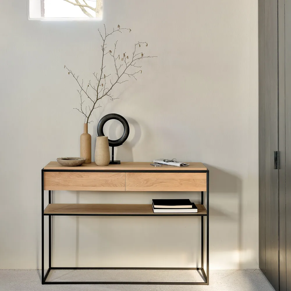 Monolit Konsolentisch 122x40 cm, Oak-Schwarz Ethnicraft