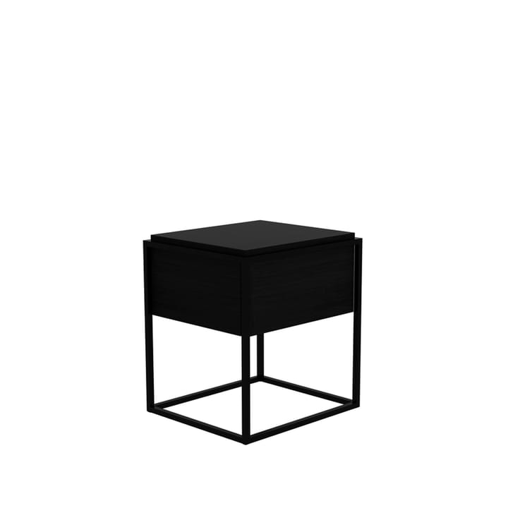 Monolit Nachttisch, Schwarze Eiche 1 Schublade-Schwarzes Metall Ethnicraft