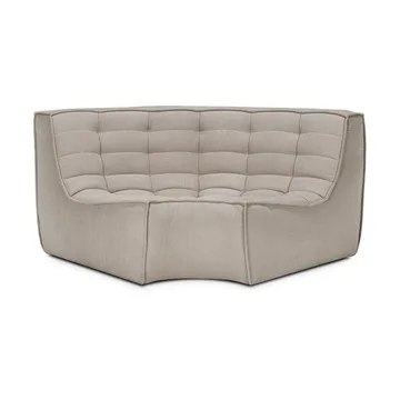N701 Eckmodul abgerundet 90° - Stoff Ecru beige - Ethnicraft
