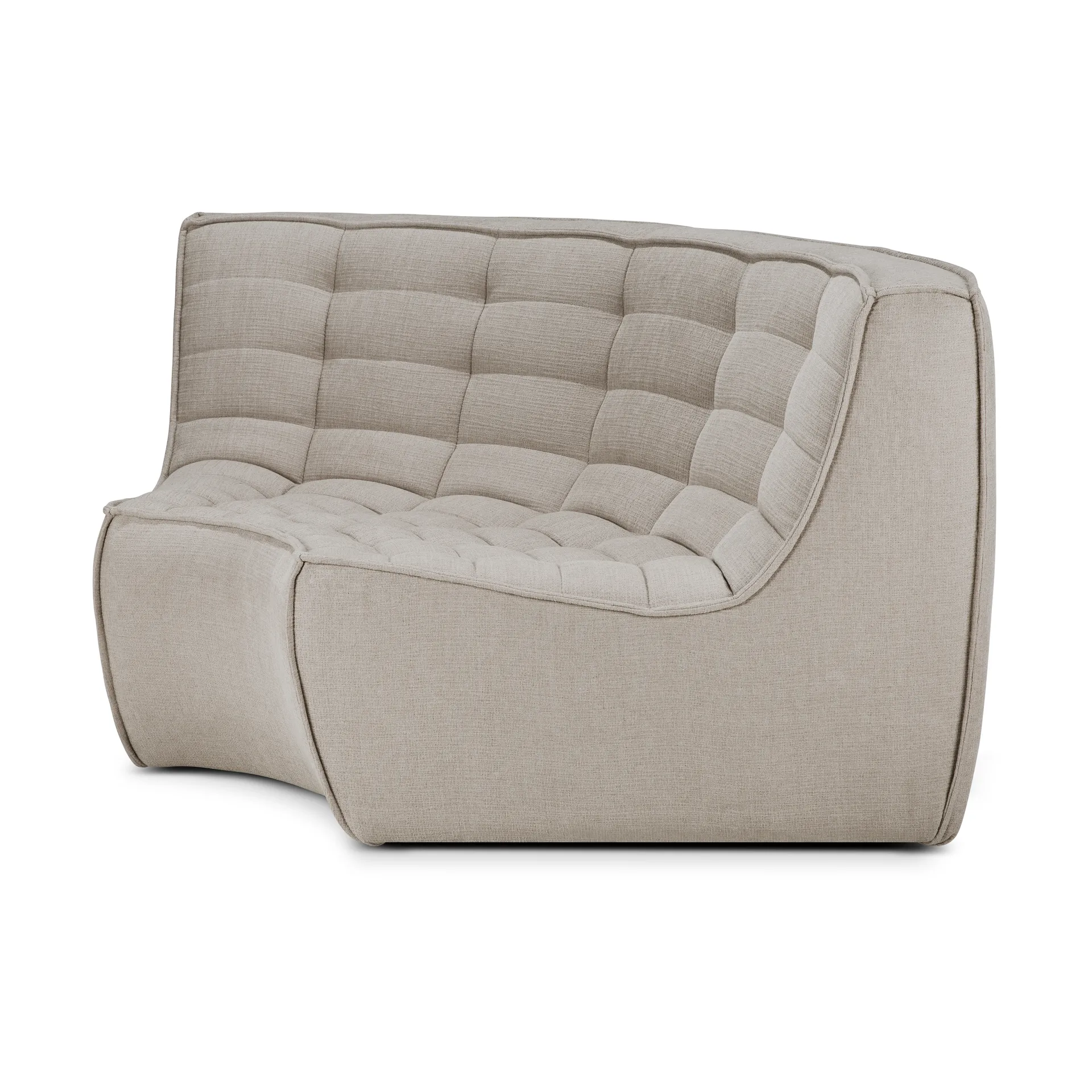 N701 Eckmodul abgerundet 90°, Stoff Ecru beige Ethnicraft