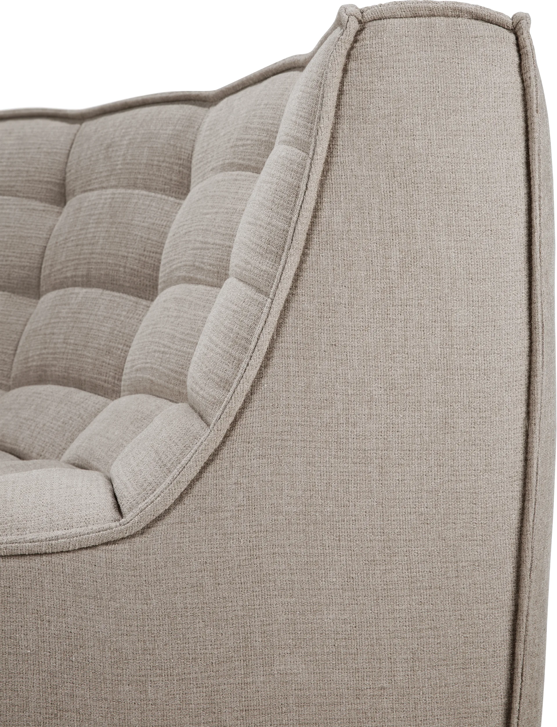 N701 Eckmodul abgerundet 90°, Stoff Ecru beige Ethnicraft