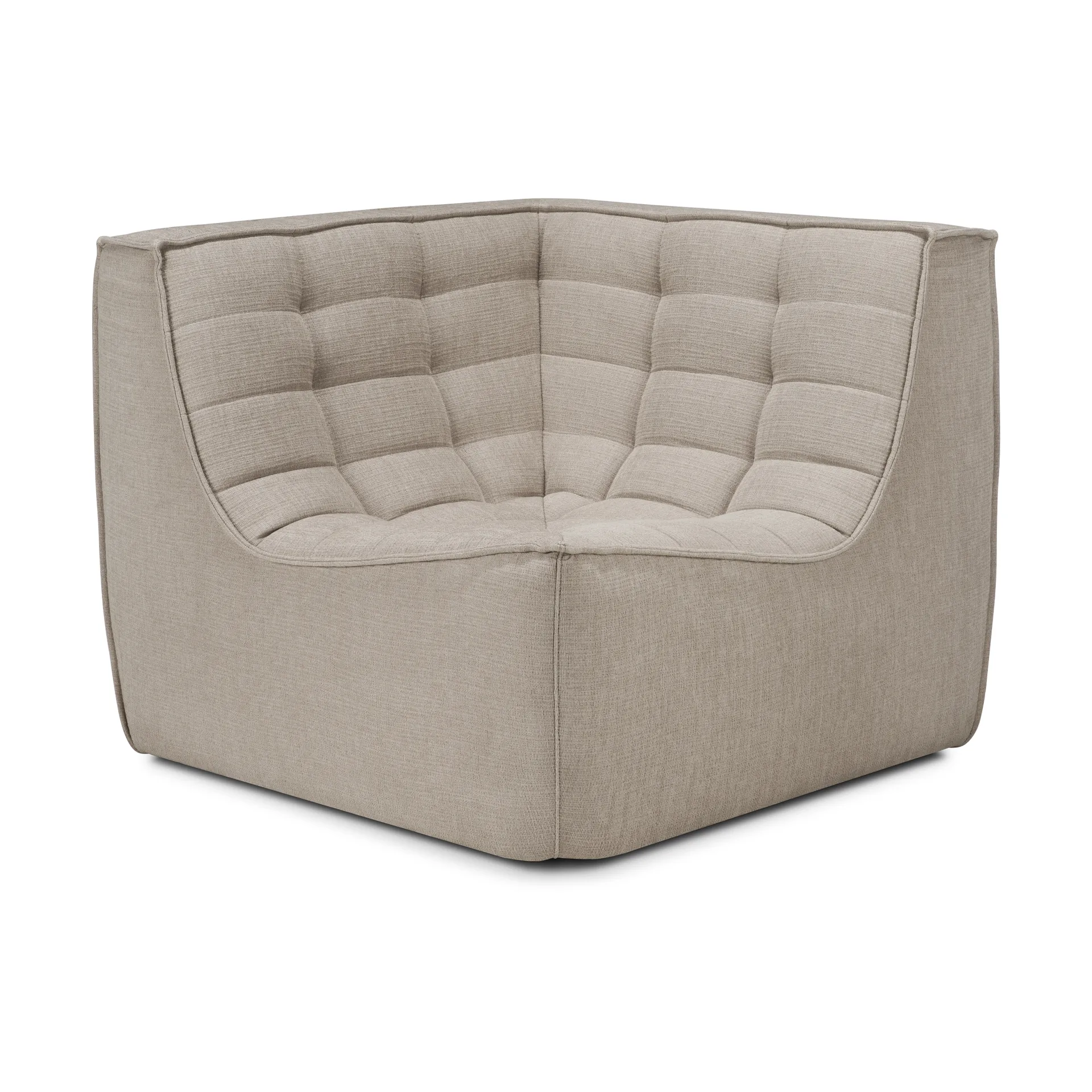 N701 Eckmodul gerade, Stoff Ecru beige Ethnicraft