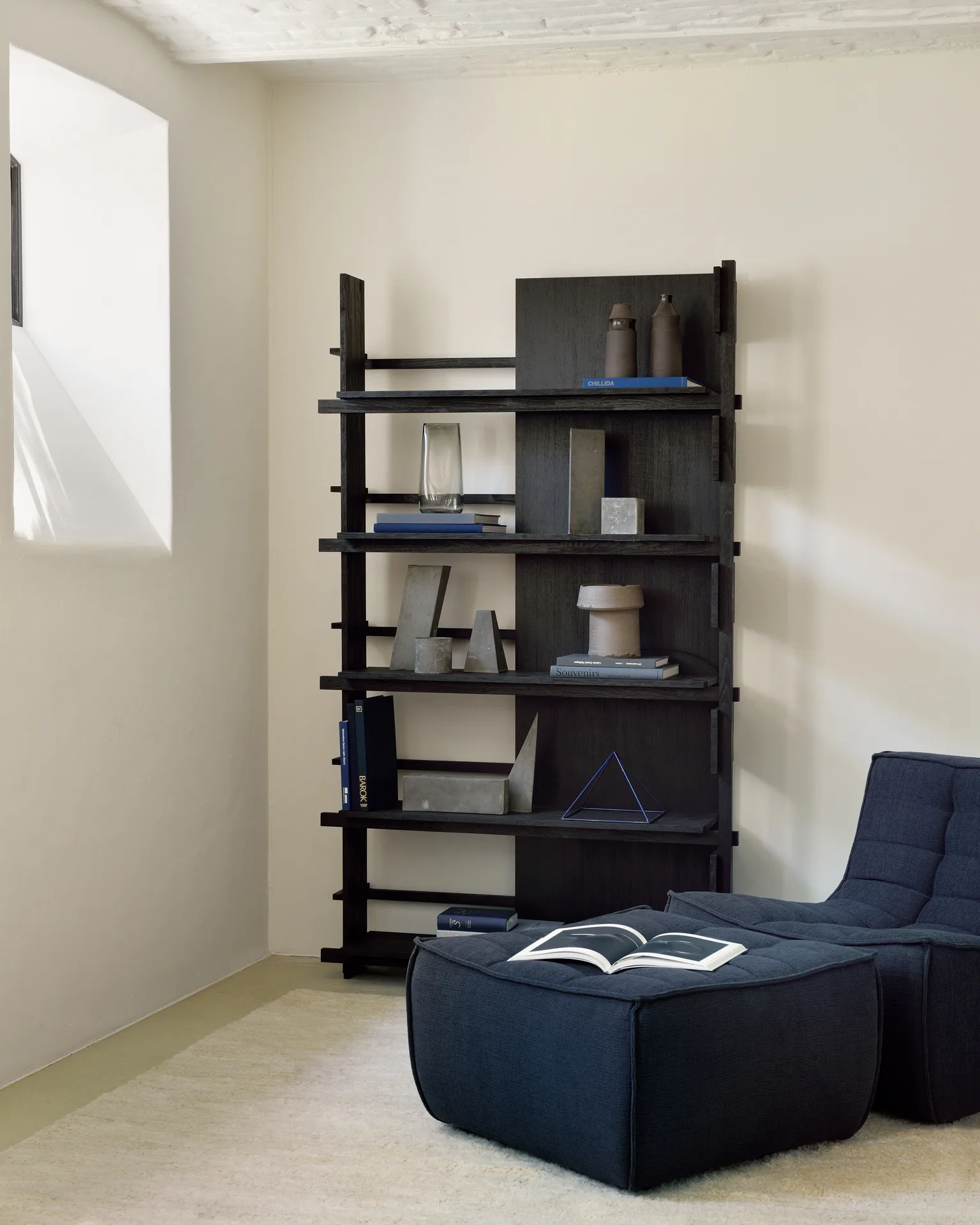 N701 Fußhocker 70x70 cm, Graphite Eco Ethnicraft