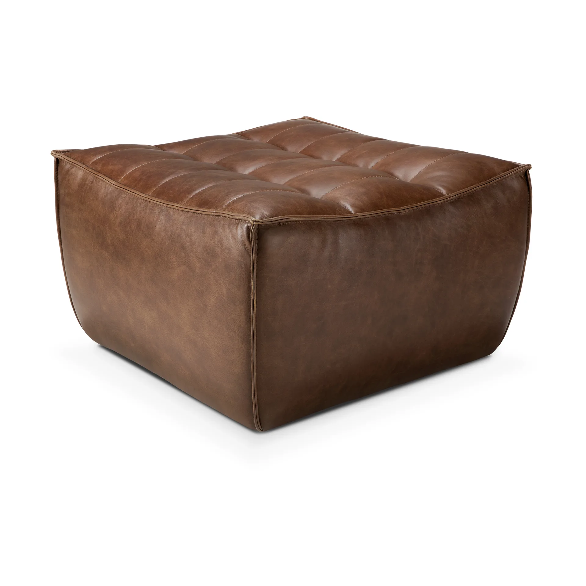 N701 Fußhocker 70x70 cm, Leder Chestnut Ethnicraft