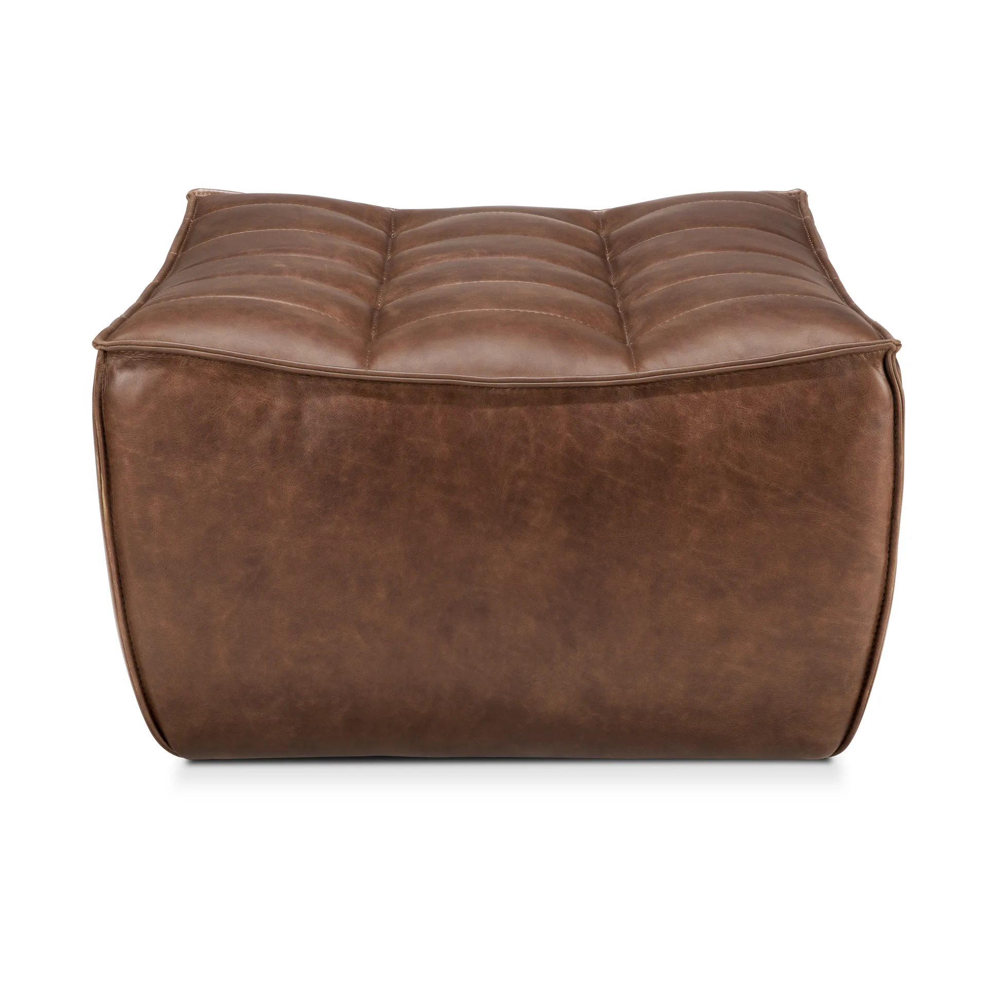 N701 Fußhocker 70x70 cm, Leder Chestnut Ethnicraft
