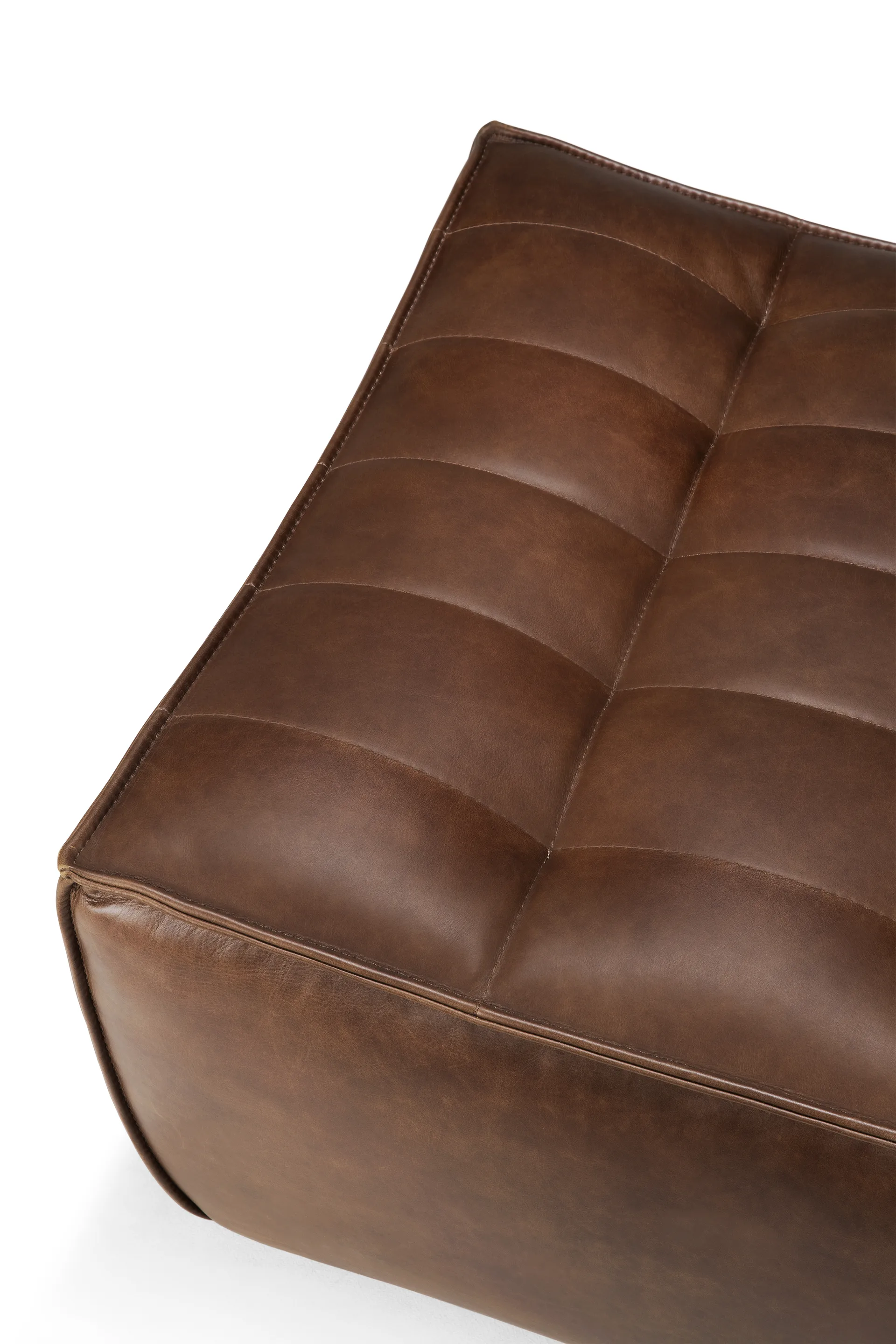 N701 Fußhocker 70x70 cm, Leder Chestnut Ethnicraft