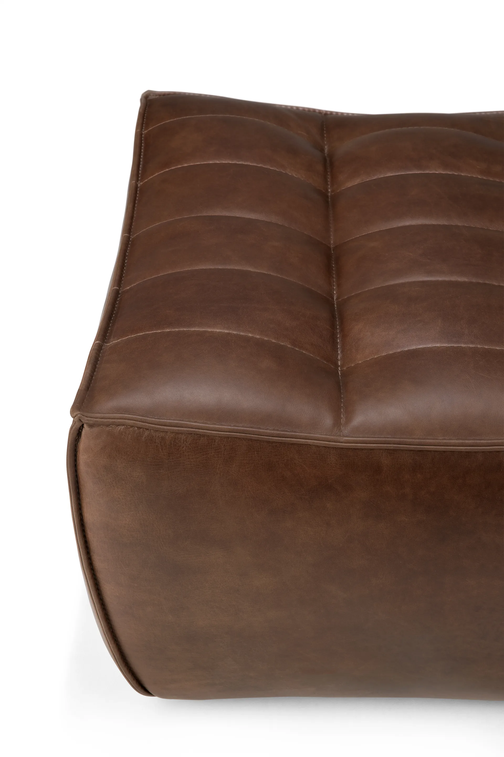 N701 Fußhocker 70x70 cm, Leder Chestnut Ethnicraft