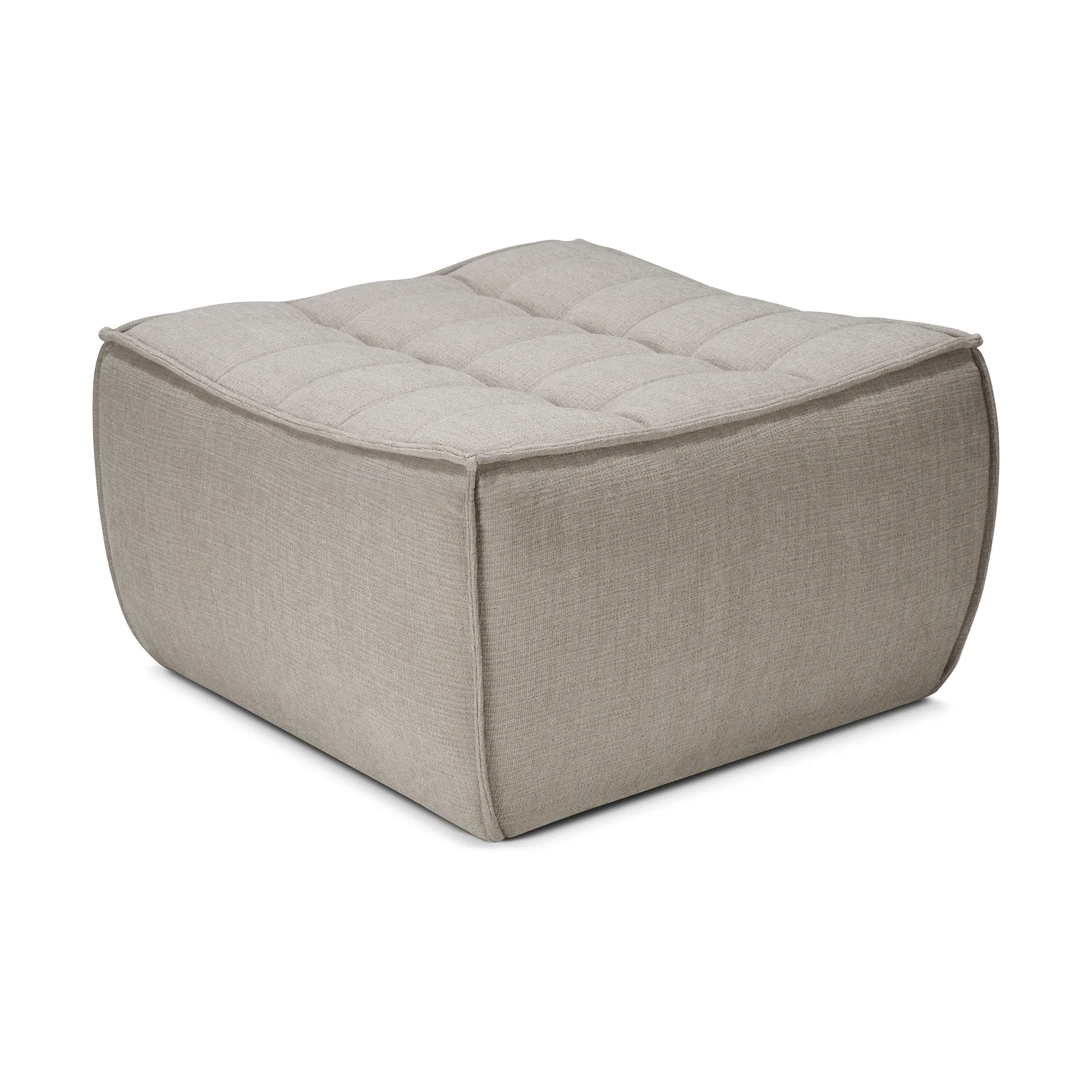 N701 Fußhocker 70x70 cm, Stoff Ecru beige Ethnicraft
