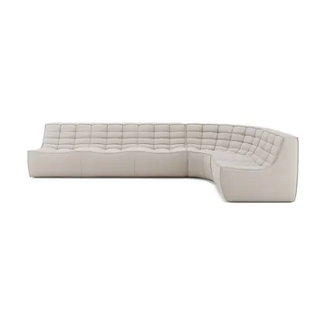 N701 Modul-Ecksofa mit abgerundeter Ecke, Stoff Beige, 301x171 cm - Ethnicraft