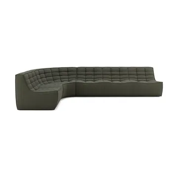 N701 Modulare Ecksofa mit abgerundeter Ecke, Stoff Moss Eco, 301x171 cm - Ethnicraft