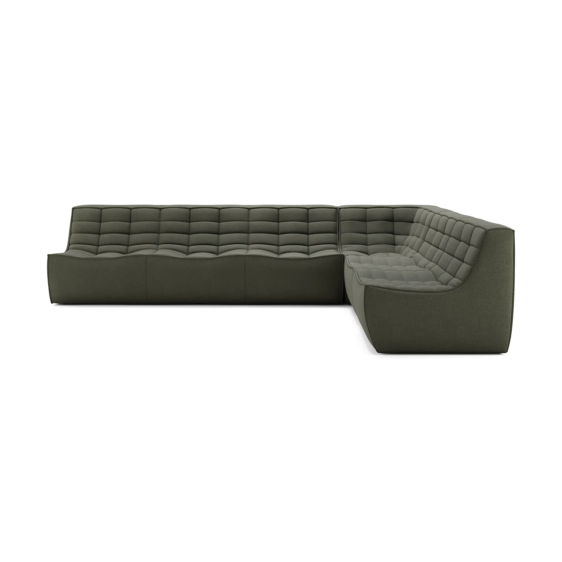 N701 Modularecksofa mit geradem Eck, Stoff Moss Eco, 301x231 cm,  Ethnicraft