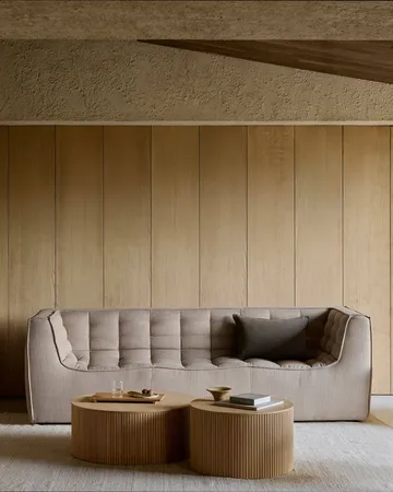 N701 Sofa 3-Sitz - Beige, mit Armlehnen - Ethnicraft