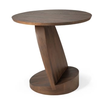 Oblic Couchtisch Ø52 cm - Braun gebeizte Teak - Ethnicraft