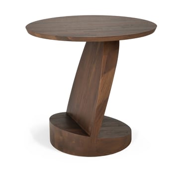 Oblic Couchtisch Ø52 cm - Braun gebeizte Teak - Ethnicraft