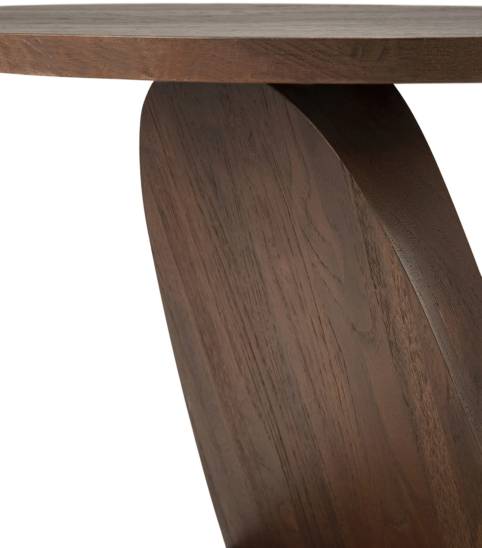 Oblic Couchtisch Ø52 cm, Braun gebeizte Teak Ethnicraft