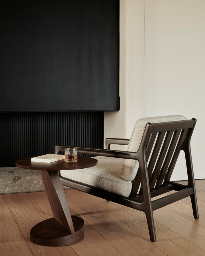 Oblic Couchtisch Ø52 cm, Braun gebeizte Teak Ethnicraft