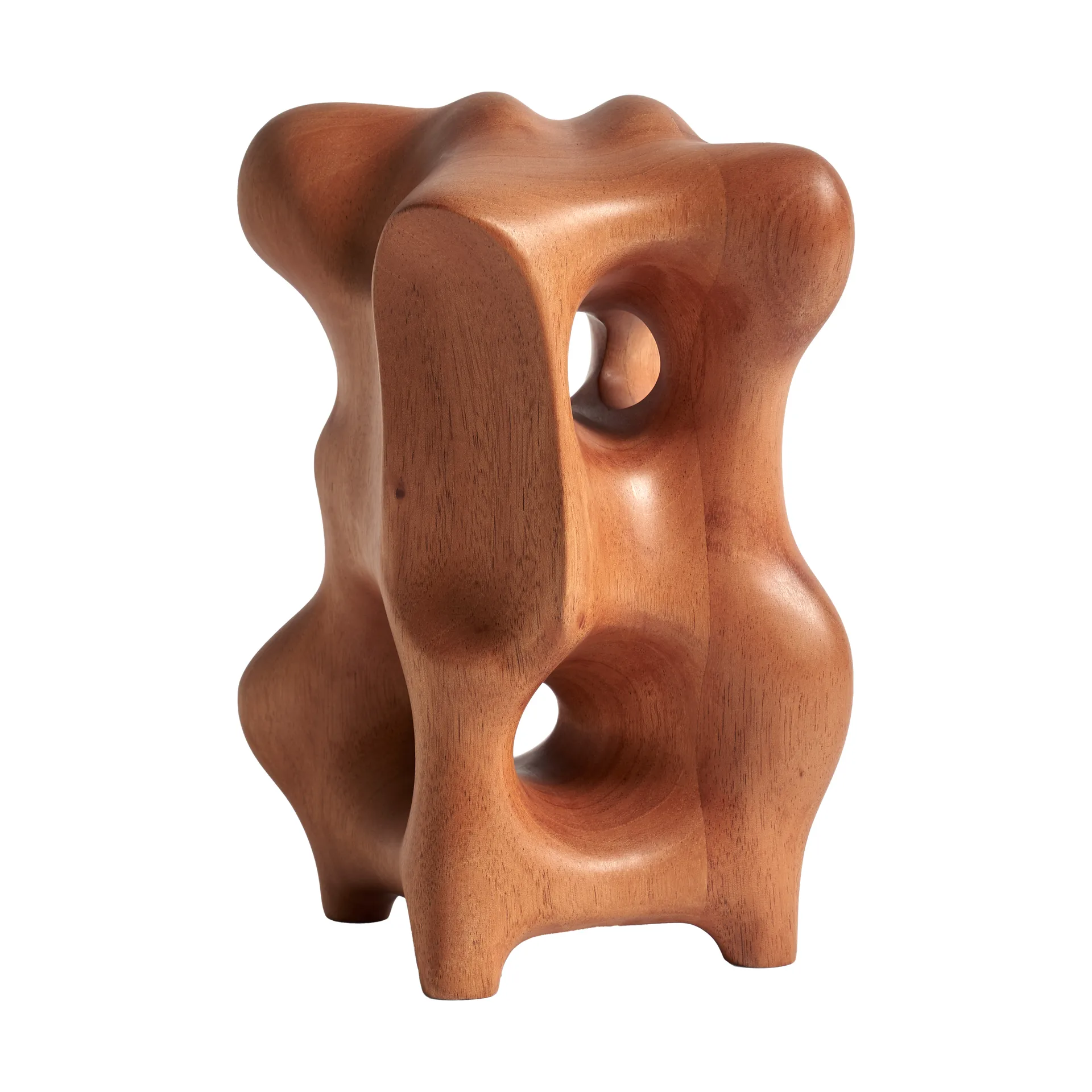 Organic Skulptur 22 cm, Lackiertes Mahagony Ethnicraft