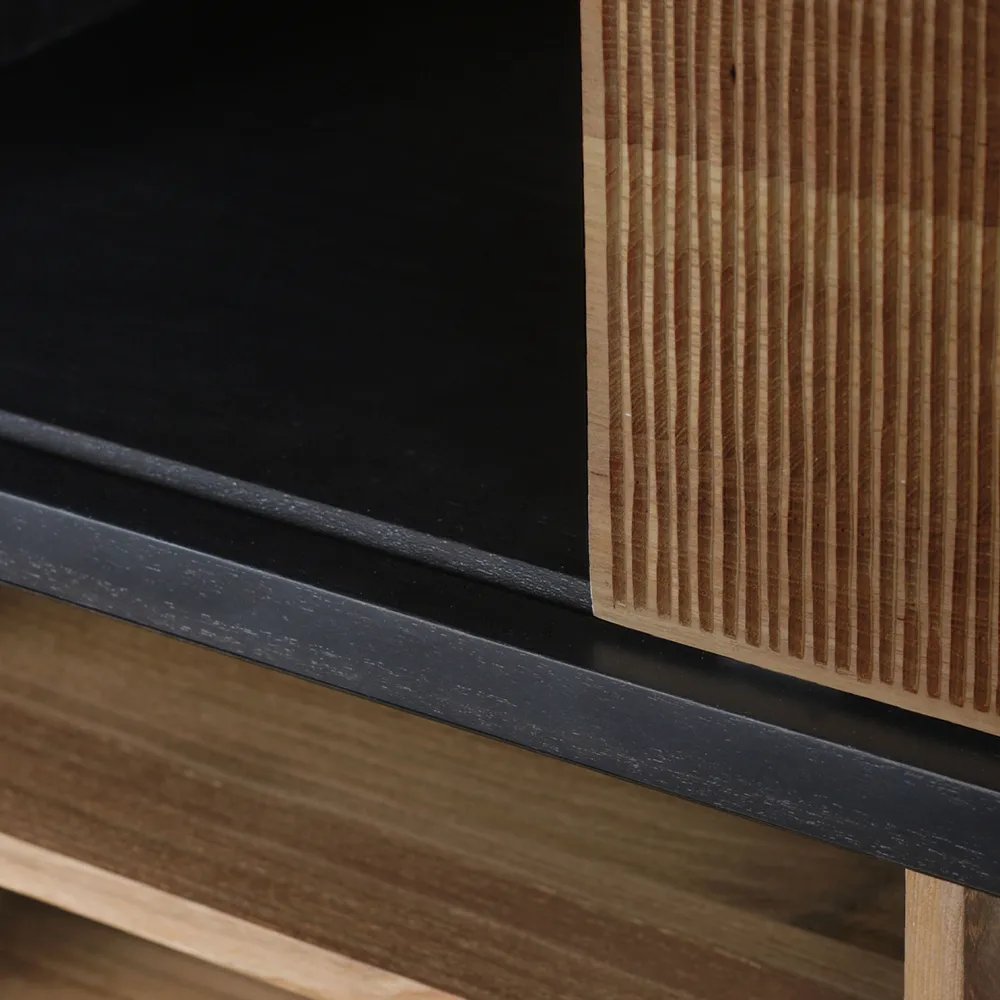 Oscar Rack Regal, Teak-Black 5 Türen 120x40 cm Ethnicraft