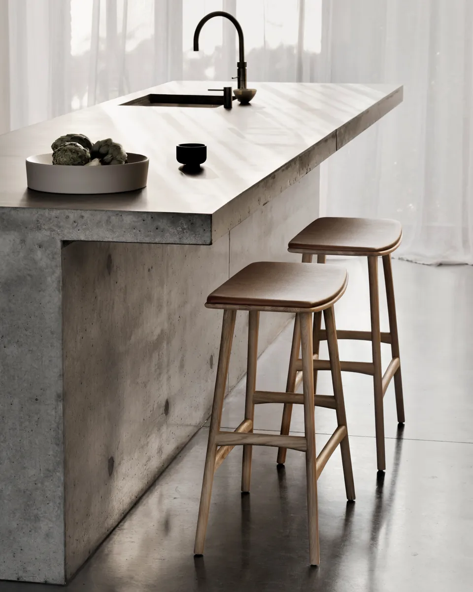 Osso Counter hohe Hocker 67 cm, Lackiertes Eichenholz Ethnicraft