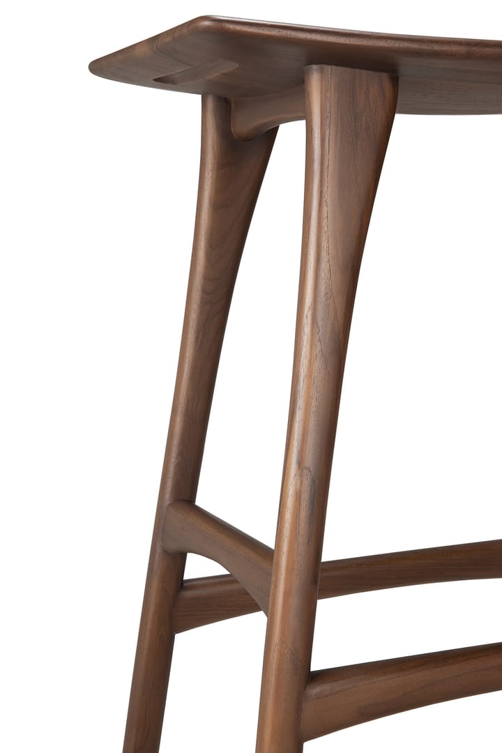 Osso Counter hohe Hocker 67 cm, Lackiertes Teak Brown Ethnicraft