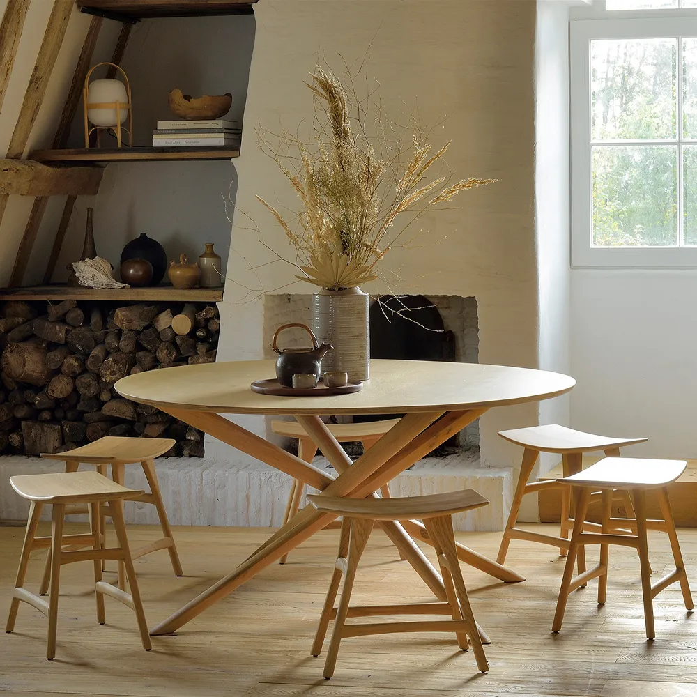 Osso Hocker 48x50 cm, Hartholz geölte Eiche Ethnicraft