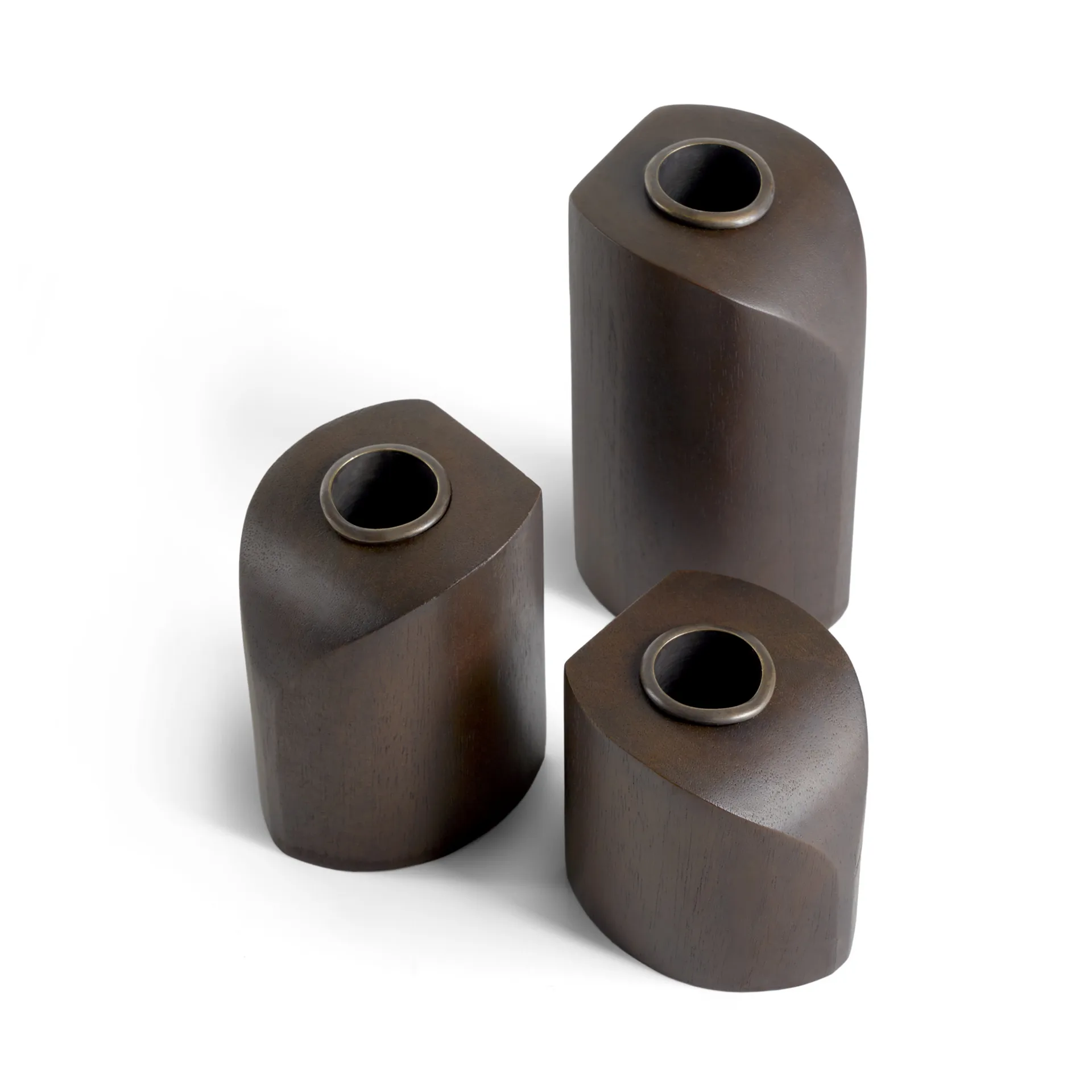 PI-Ljushållare im 3-teilig, Dunkelbraun gebeizte Mahagony Ethnicraft