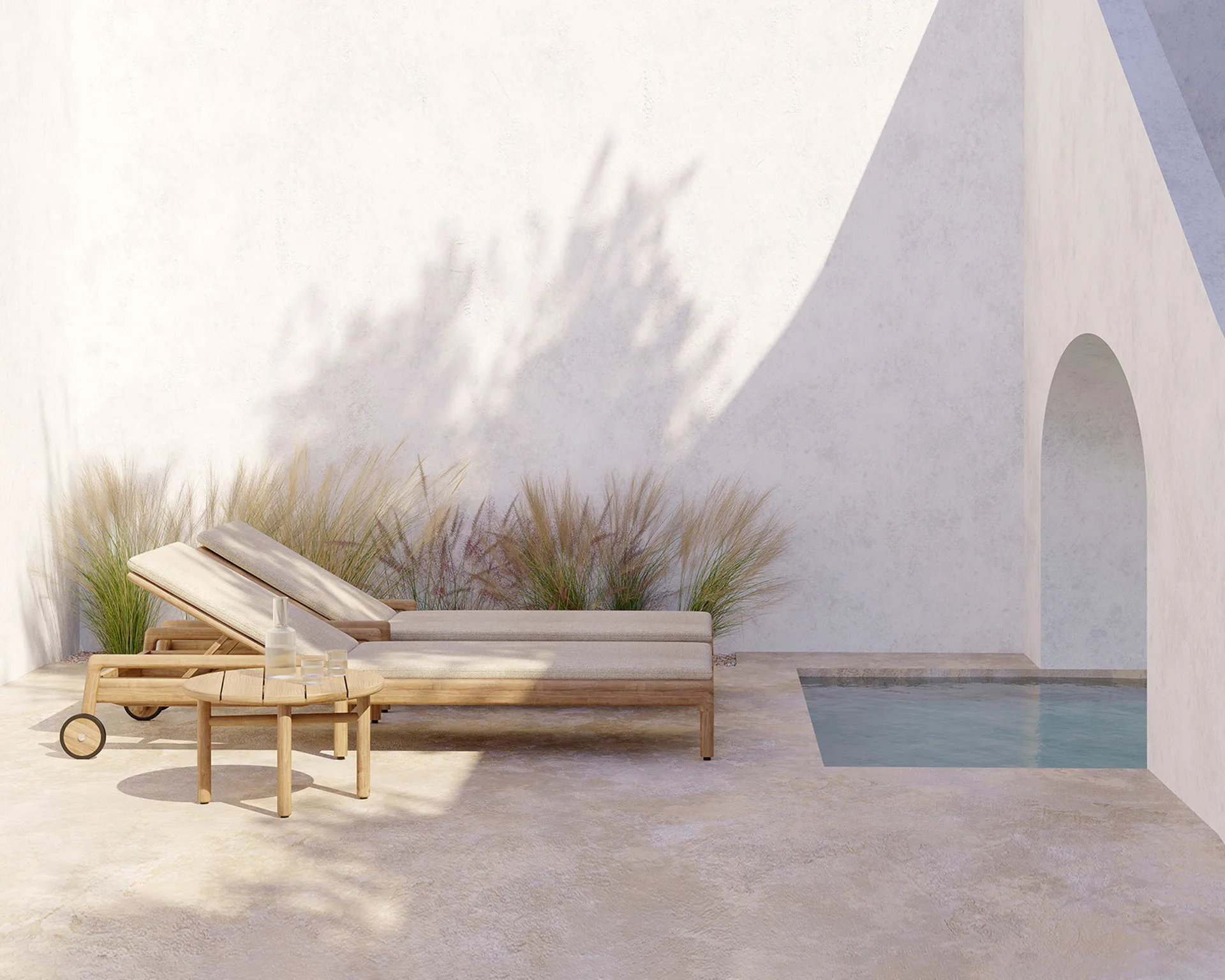 Quatro Outdoor Couchtisch teak, Ø59 cm Ethnicraft