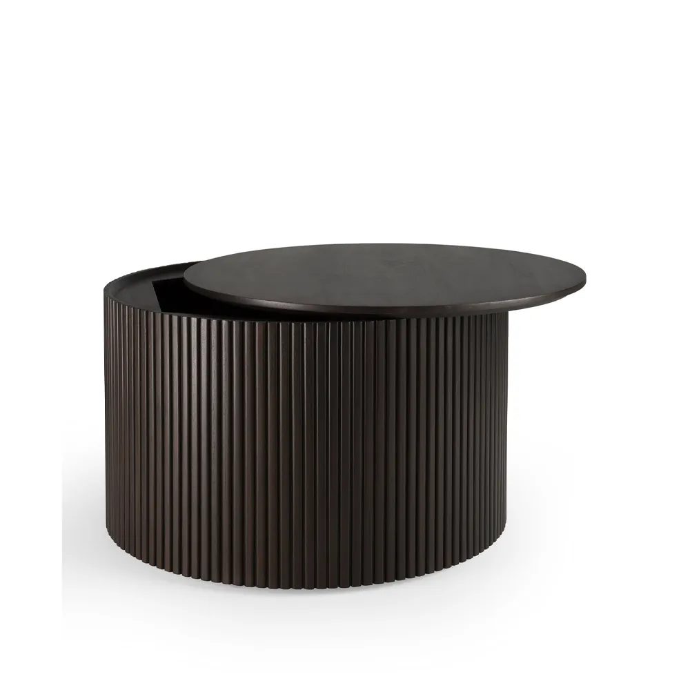 Roller Max Couchtisch rund, Mahagony dunkelbraun 60 cm Ethnicraft