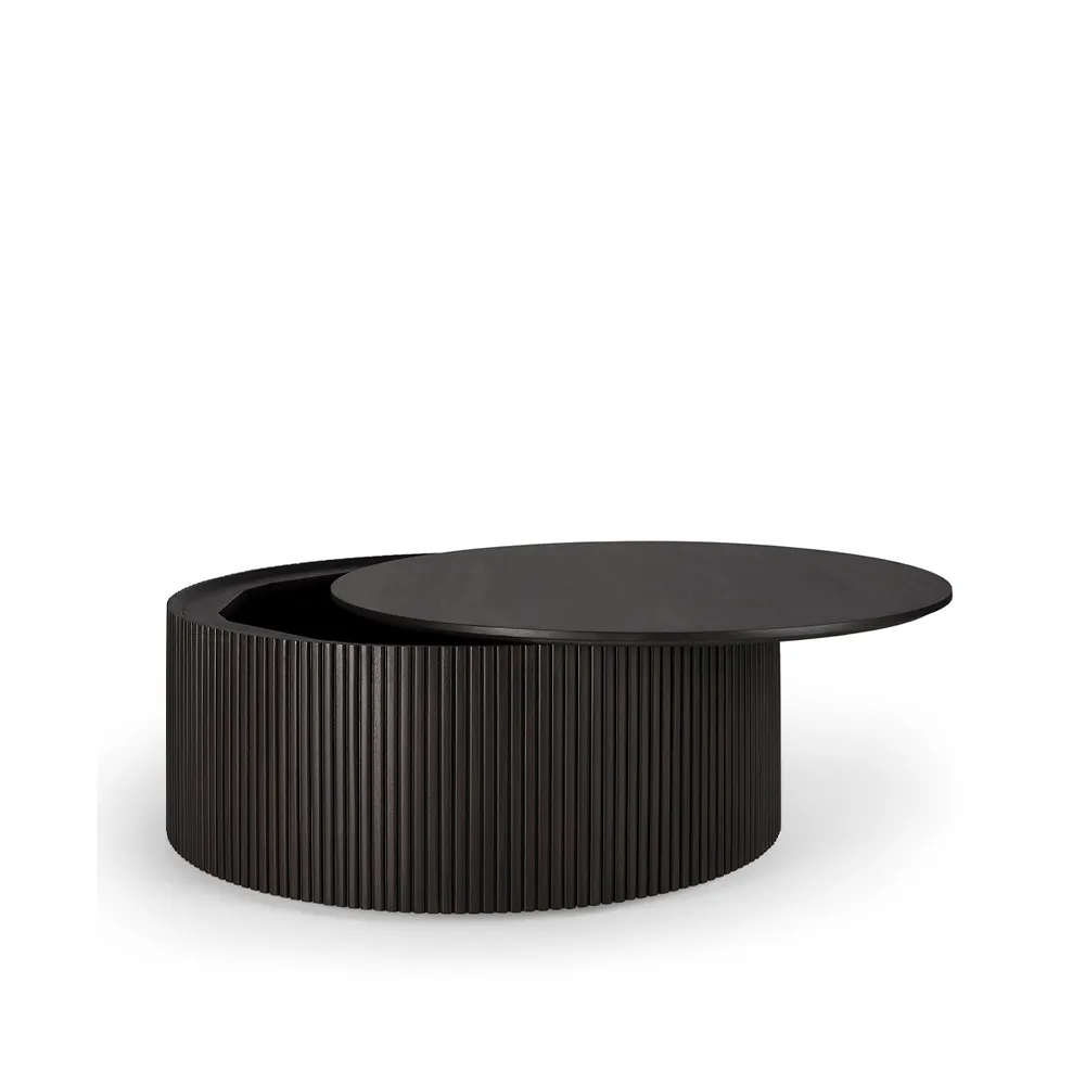 Roller Max Couchtisch rund, Mahagony dunkelbraun 80 cm Ethnicraft