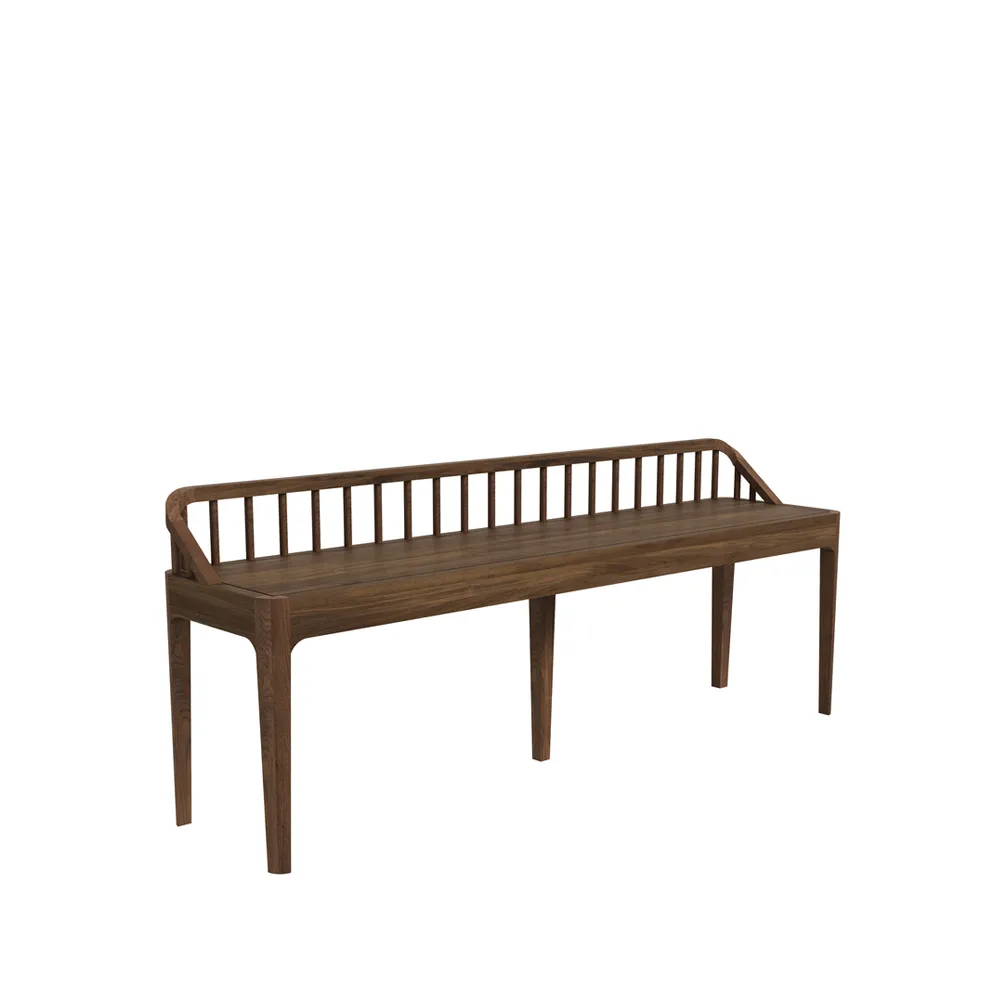 Spindle Bank 60x150 cm, Walnuss, Rückenlehne Ethnicraft