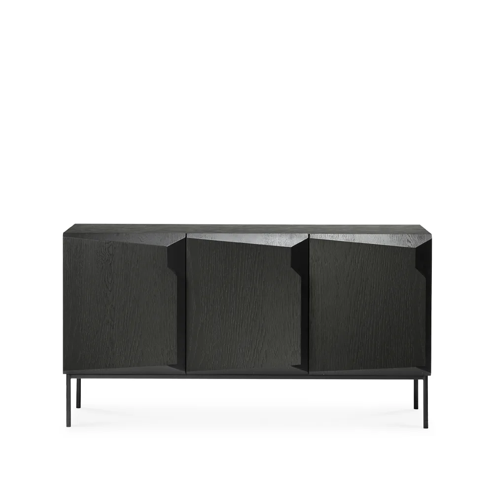 Stairs Sideboard 3-türig, Schwarz gebeizte Eiche 150x80x46 cm Ethnicraft