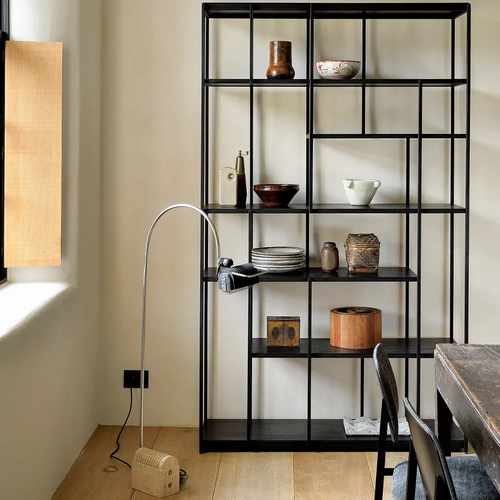 Studio Rack Regal 205x120 cm, Schwarzes Teak Ethnicraft