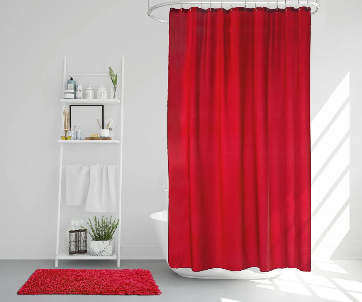 Match Duschvorhang 200 x 240cm, Extra hoch (rot) Etol Design