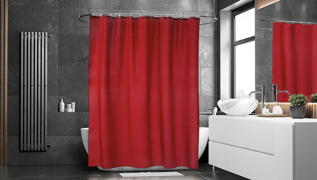 Match Duschvorhang 200 x 240cm, Extra hoch (rot) Etol Design