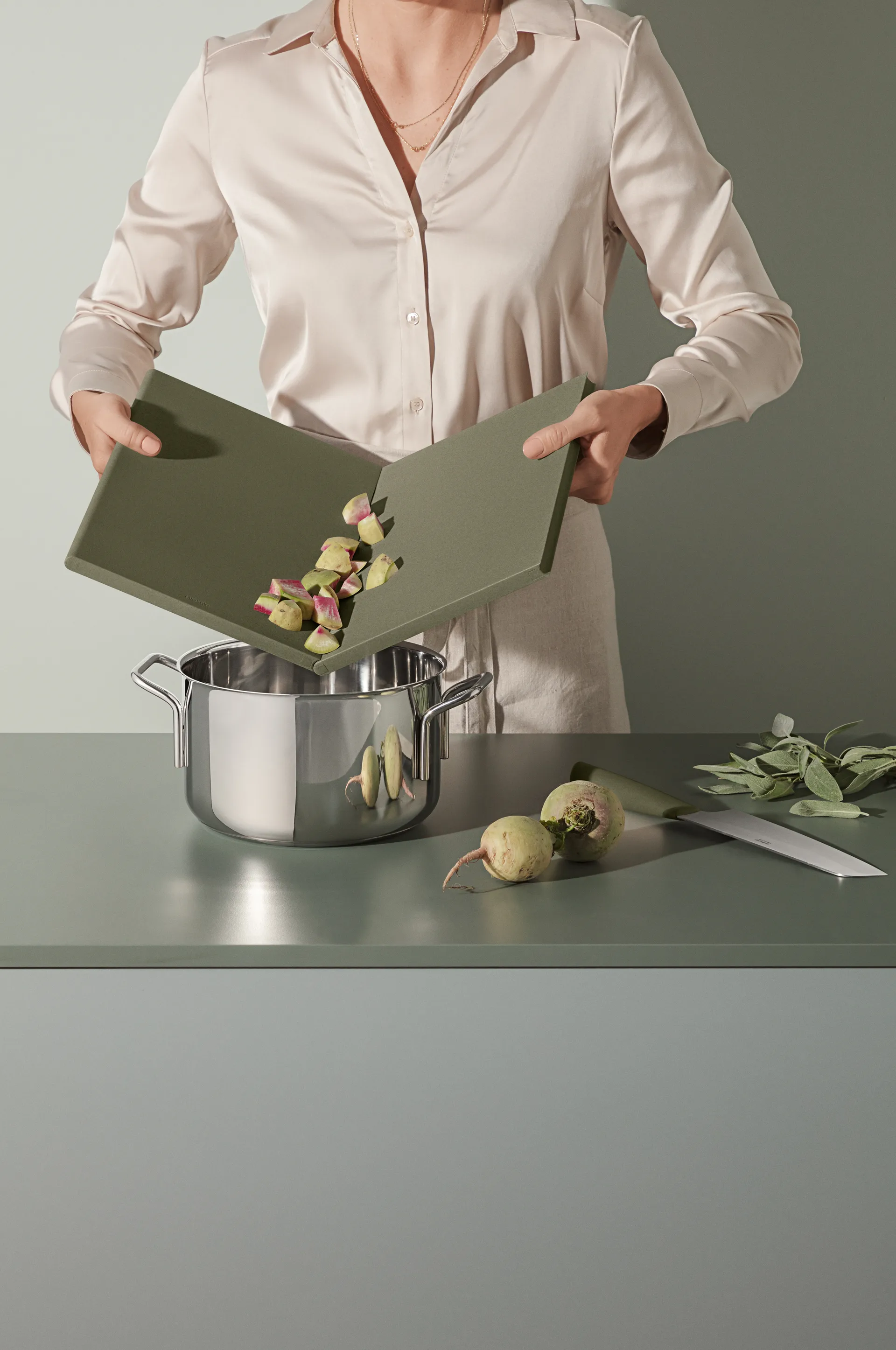 Green Tool DoubleUp Schneidebrett, Grün Eva Solo