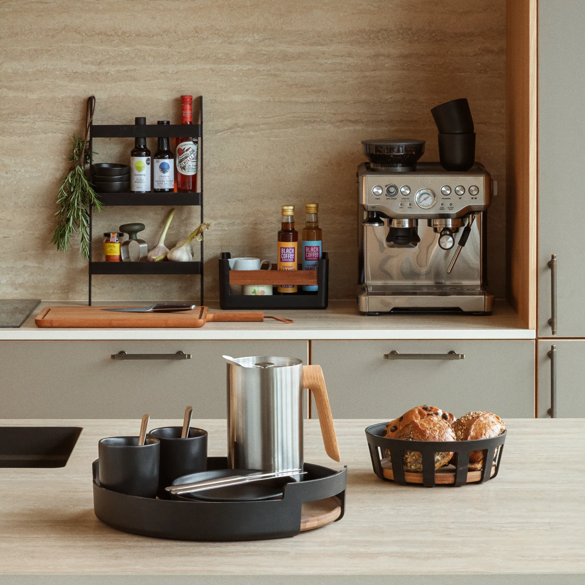 Nordic kitchen Brotkorb, Black, groß, Ø24,5 cm Eva Solo