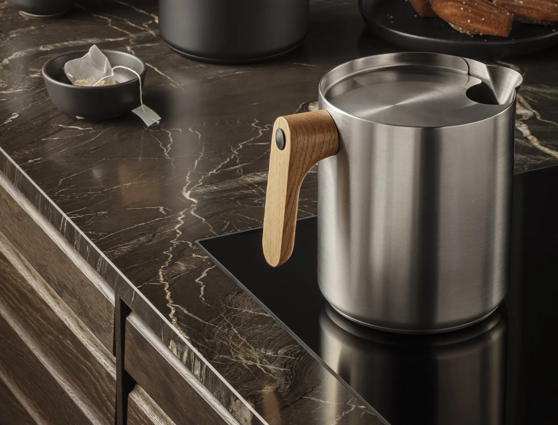 Nordic kitchen Induktionskanne 1 L, Gebürsteter Stahl Eva Solo