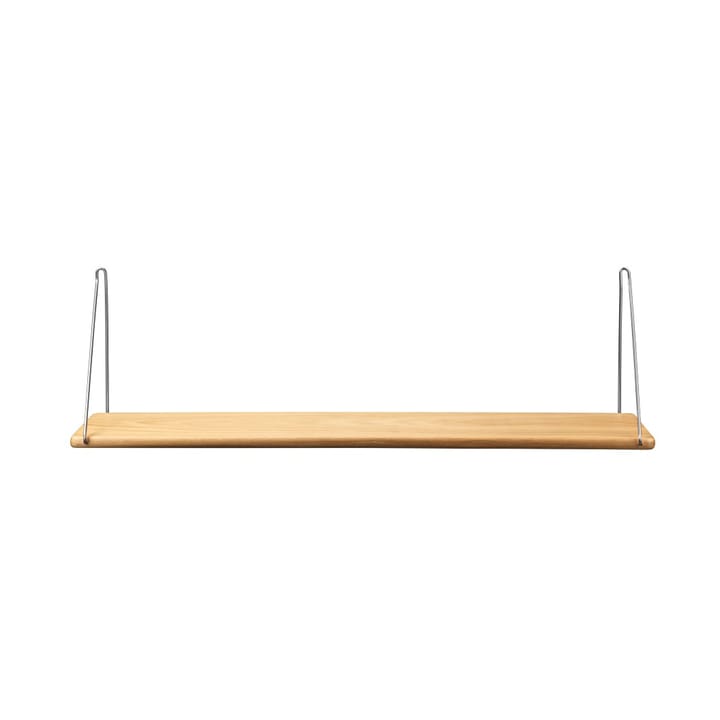 B145 Shelf w/brackets Regal, 20x90 cm oak nature-brushed stainless FDB Møbler