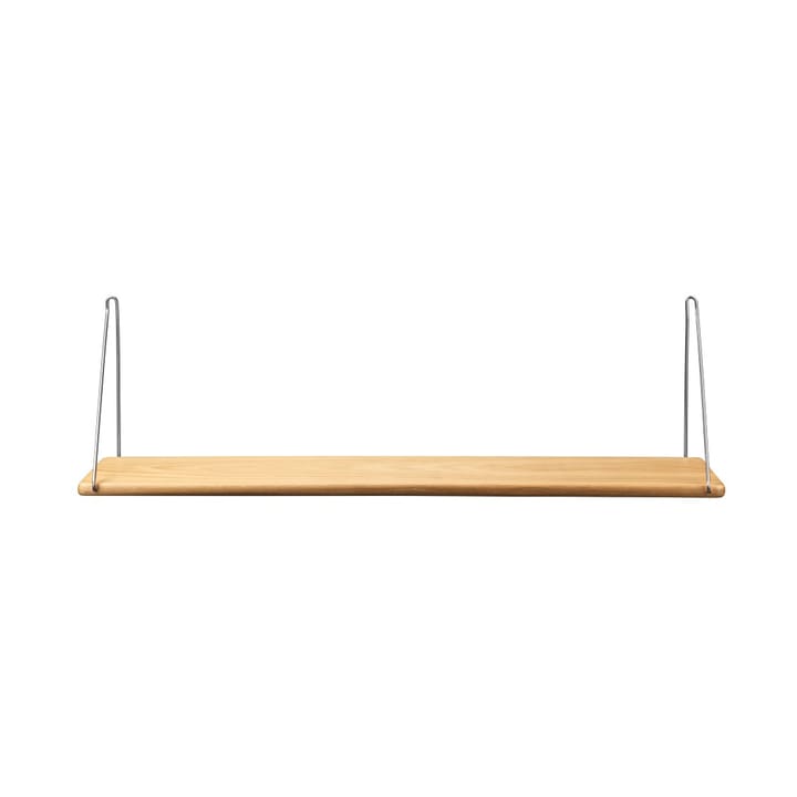 B145 Shelf w/brackets Regal - 20x90 cm oak nature-brushed stainless - FDB Møbler