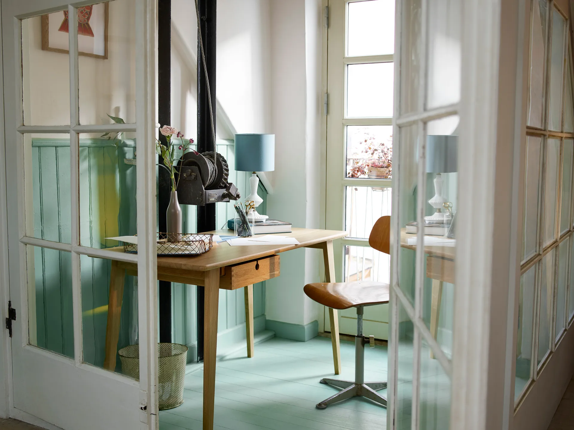 C67 Butler Schreibtisch, Oak nature lacquered, 60x156 cm FDB Møbler