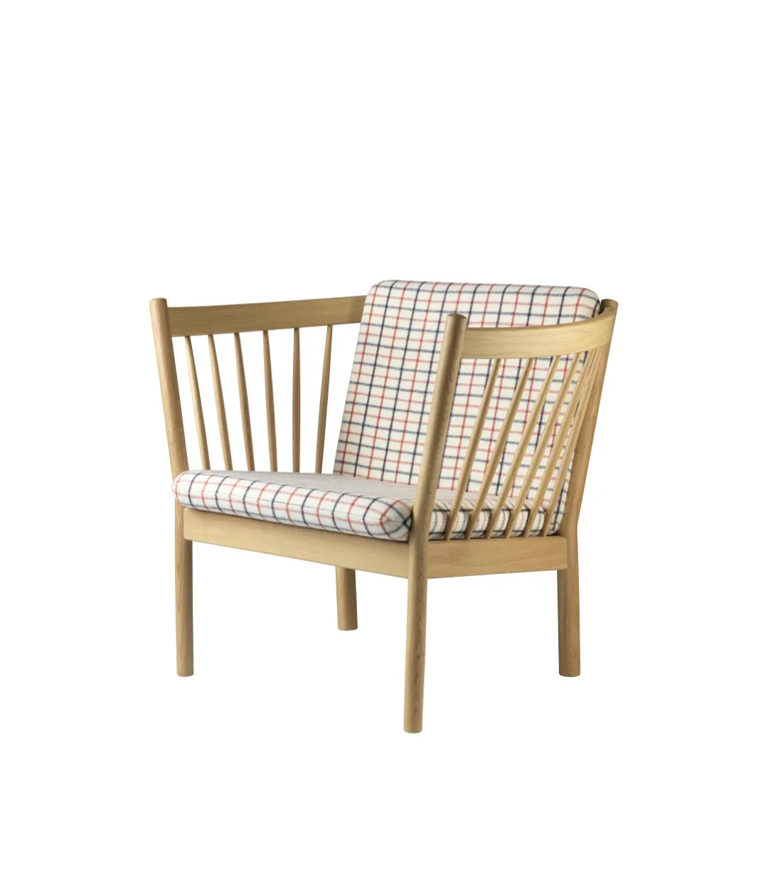J146 Sessel, Oak nature lacquered-red diced FDB Møbler