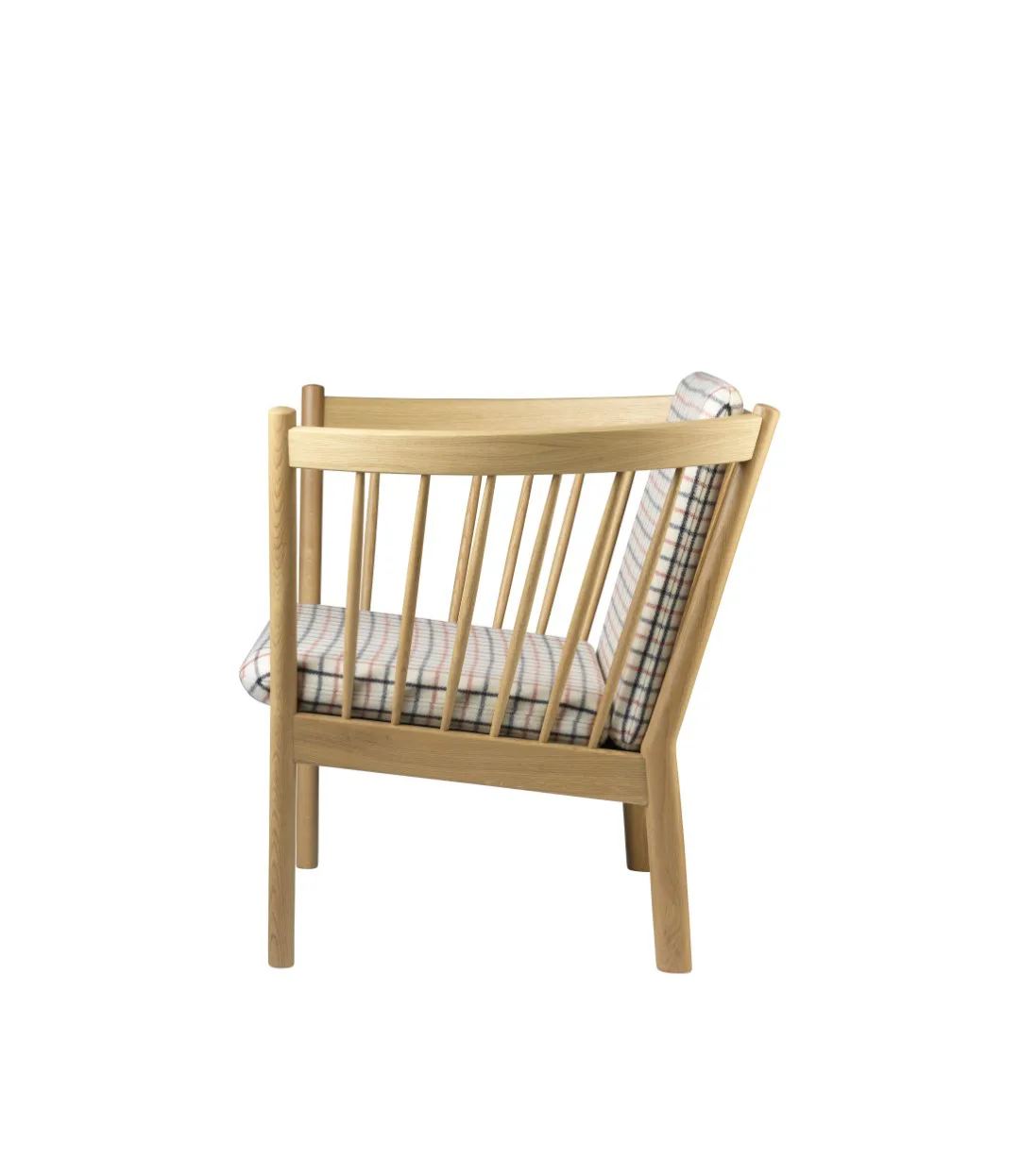 J146 Sessel, Oak nature lacquered-red diced FDB Møbler