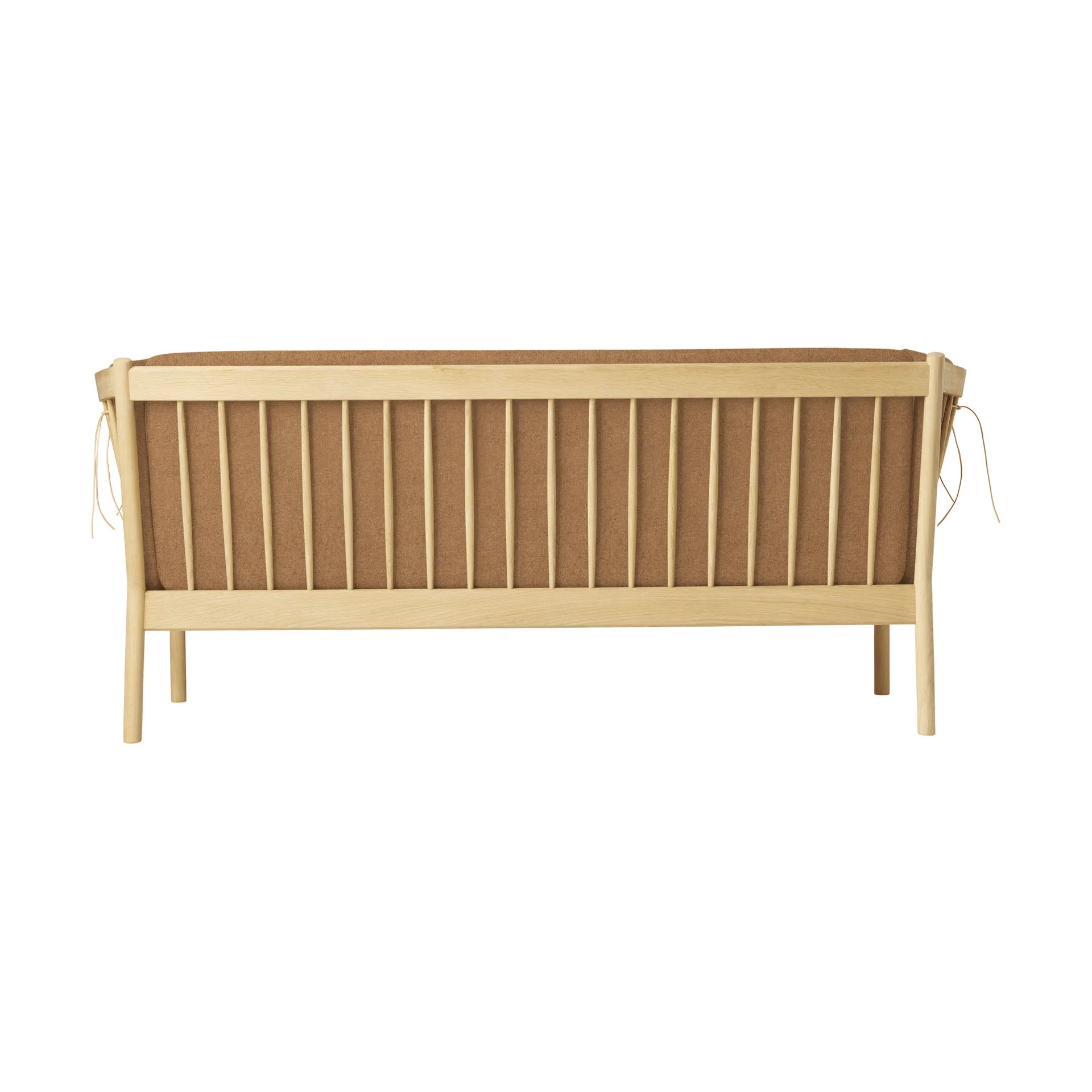 J149 Sofa, Stoff braun lackierte Eiche, 3-Sitzer FDB Møbler