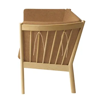 J149 Sofa - Stoff braun lackierte Eiche, 3-Sitzer - FDB Møbler